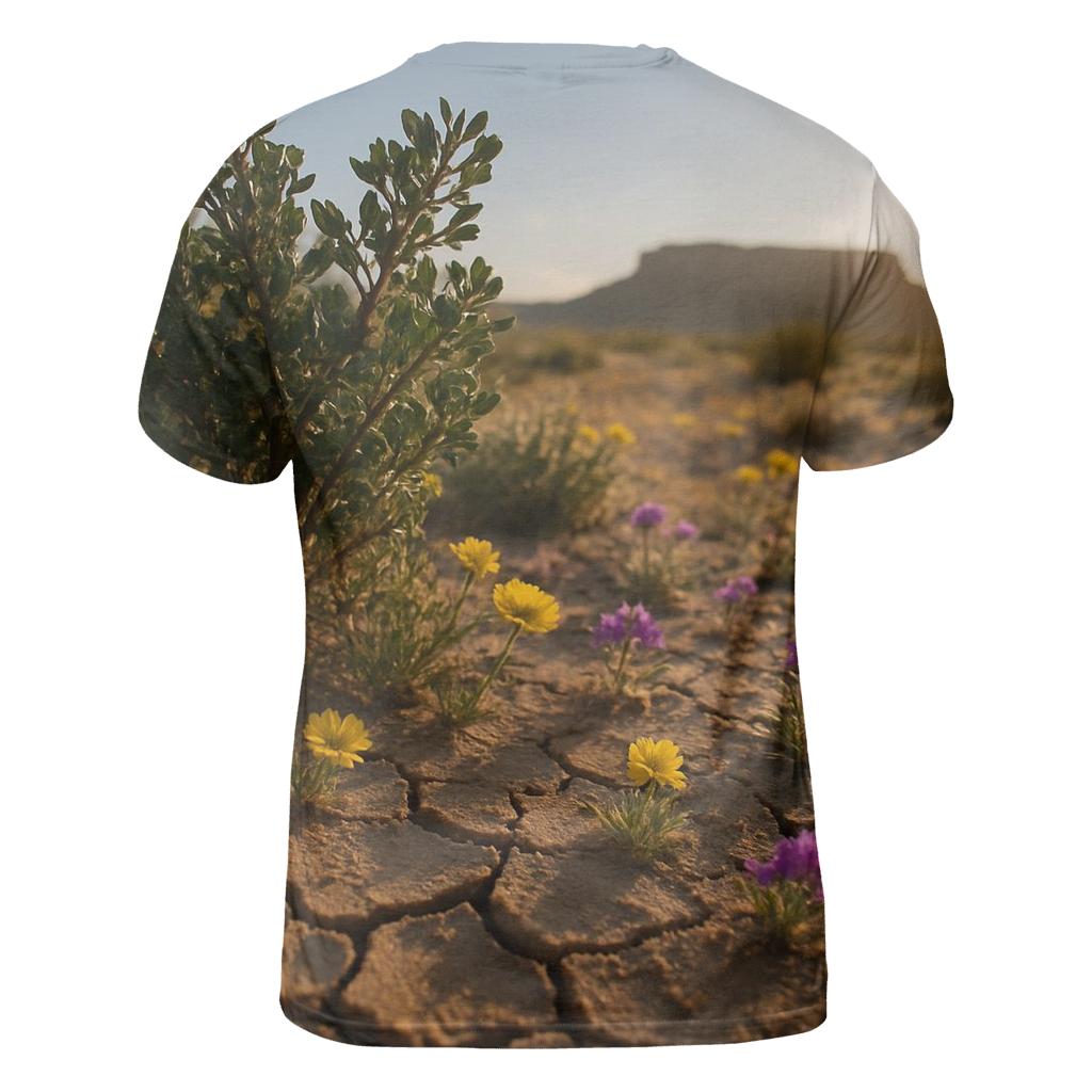 Desert Bloom Creosote Circle creative print fashion shirts