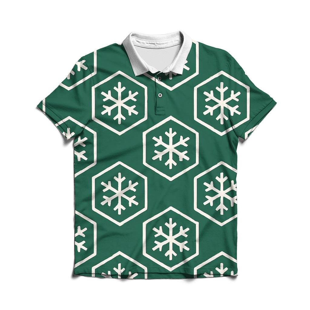 Snowflake Hexagon Matrix stylish collar polo tees