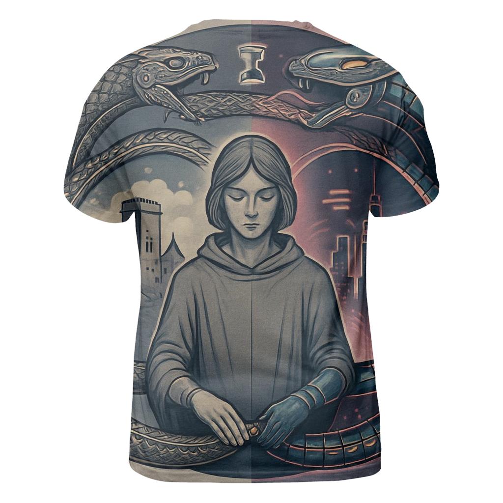 Mirrored Ouroboros Twins designer pattern shirts