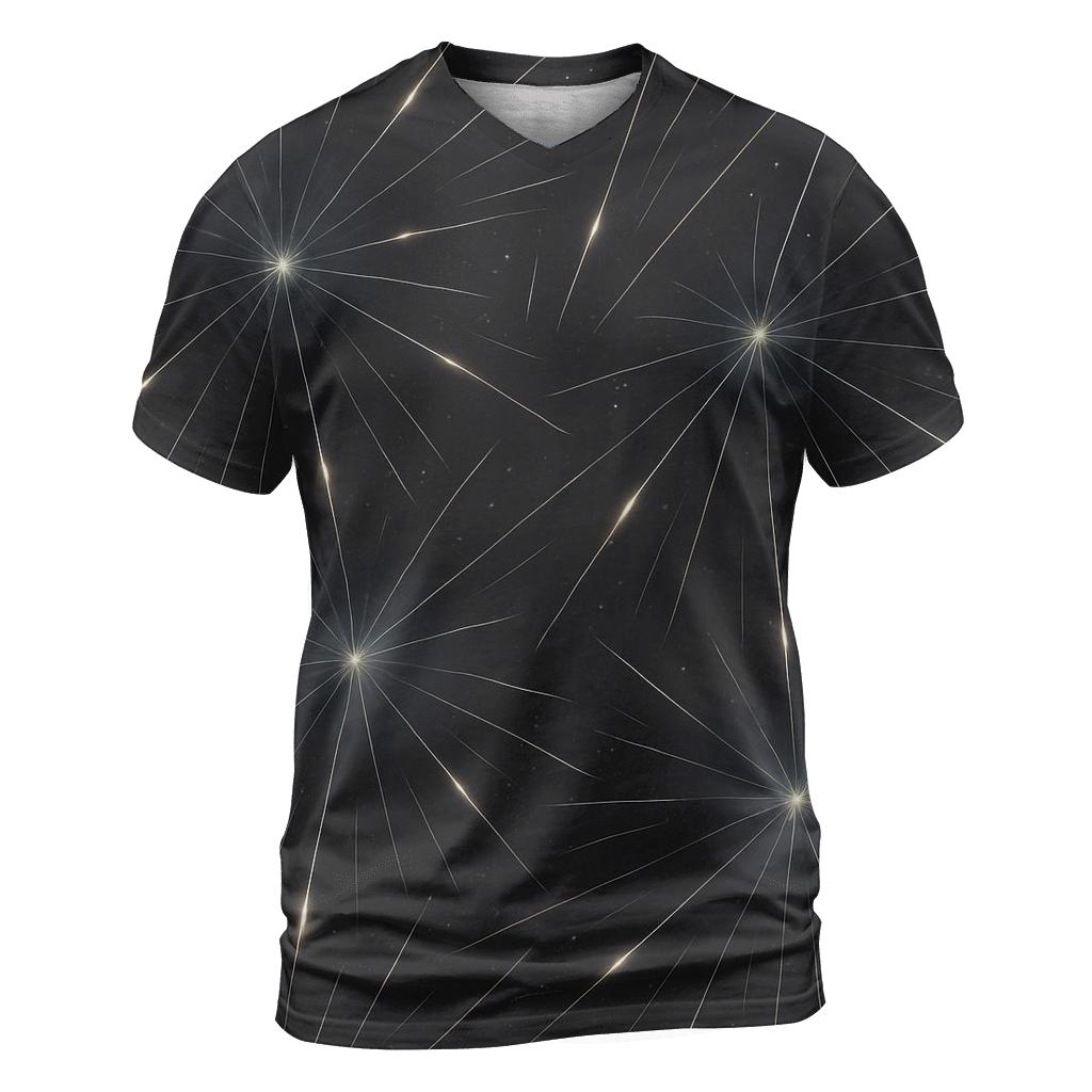Meteor Trail Radiant Grid statement graphic shirts