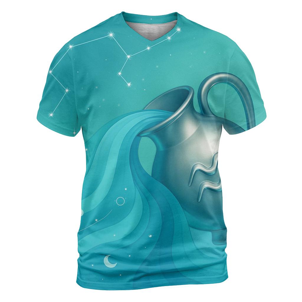 Aquarius Water Bearer Orbital Waves statement graphic shirts