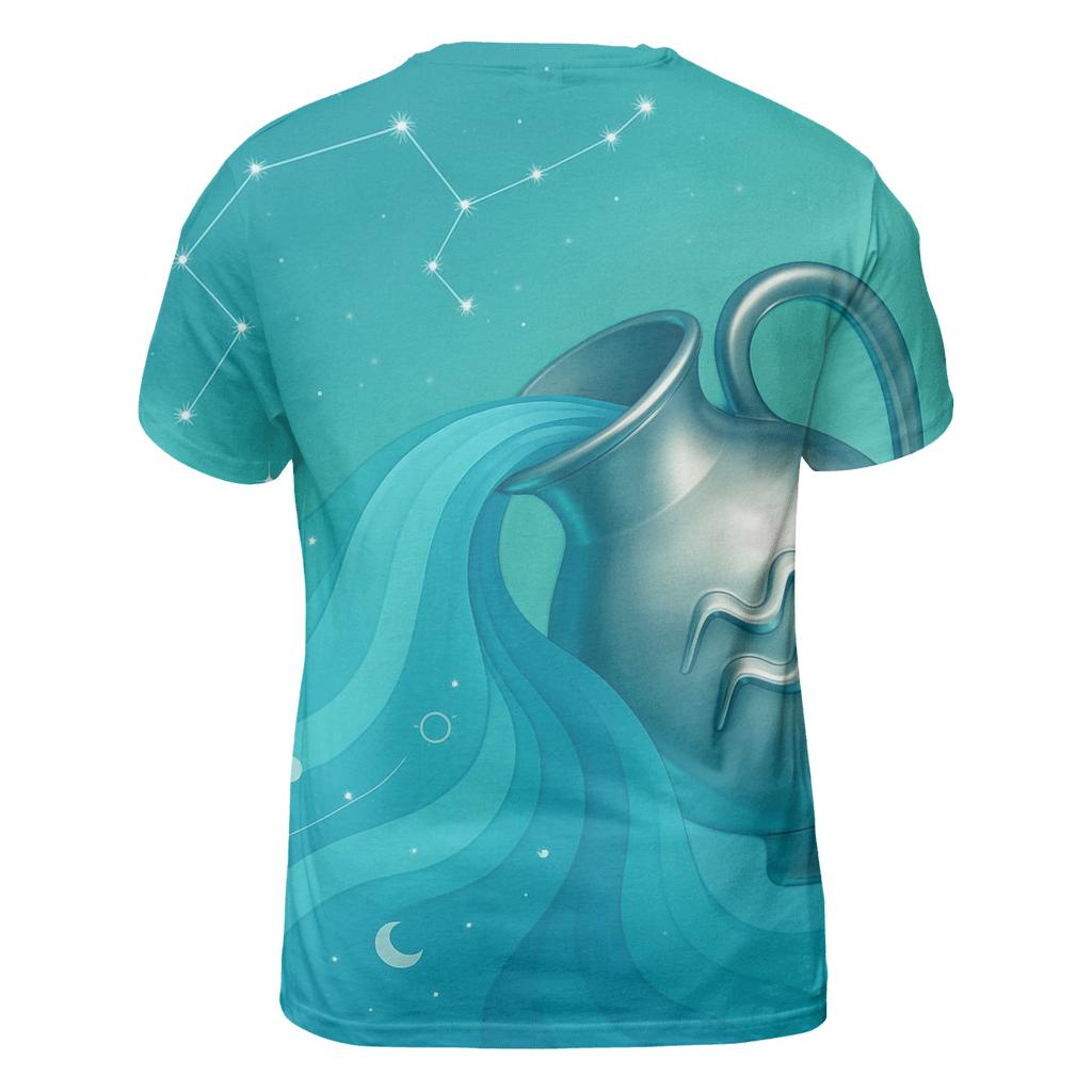 Aquarius Water Bearer Orbital Waves statement graphic shirts