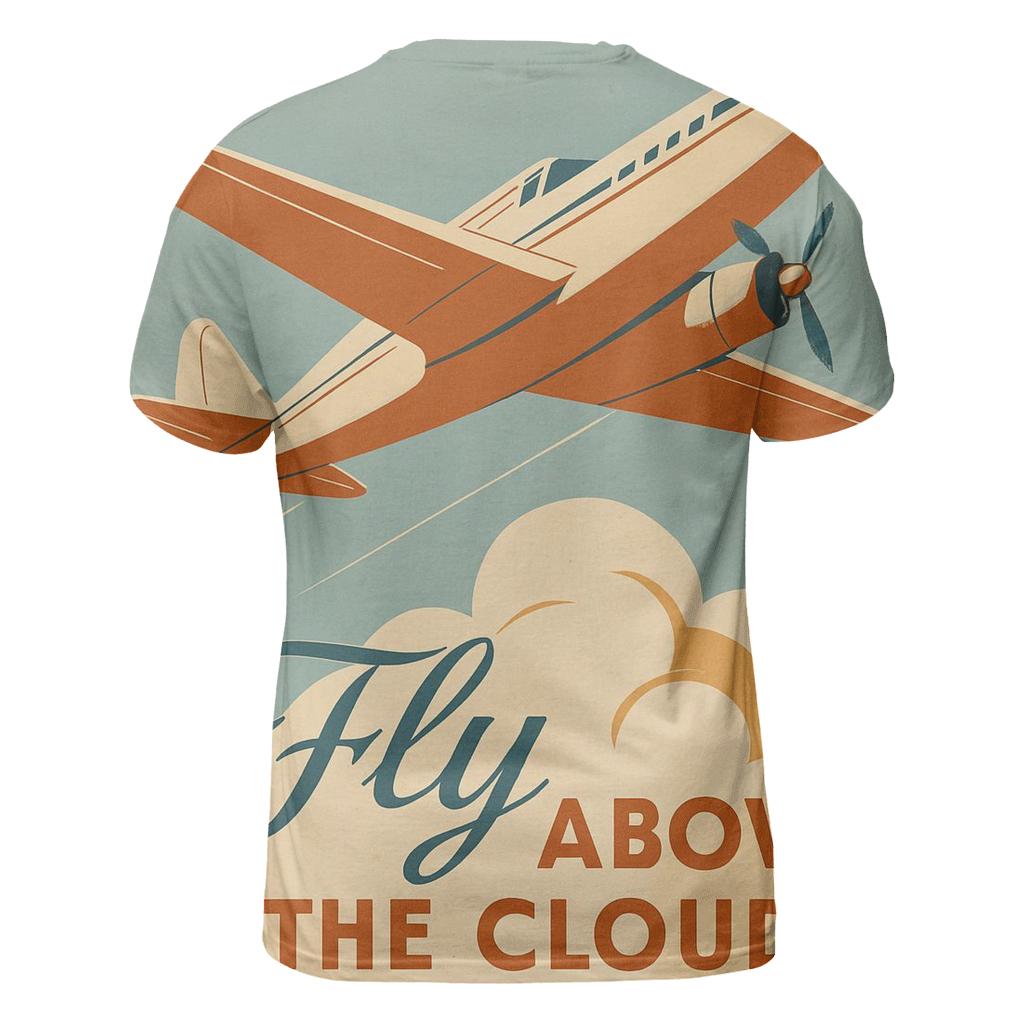 Antique Airline Travel Poster vibrant all-over design tees