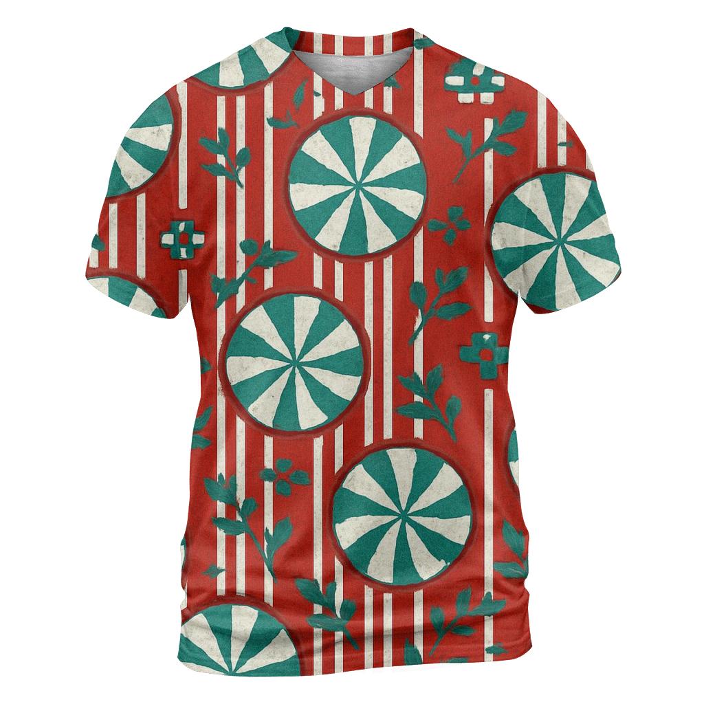 Peppermint Stripe Burst Design custom all-over print shirts