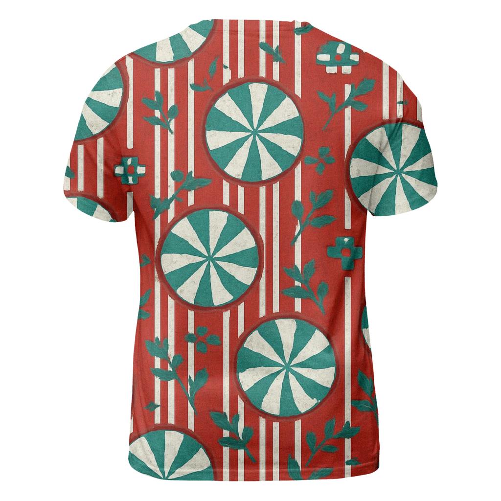 Peppermint Stripe Burst Design custom all-over print shirts