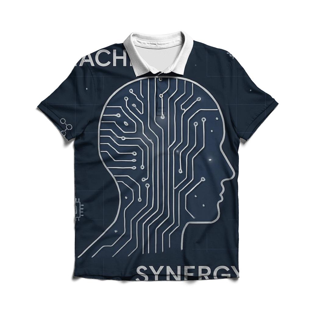 Minimal Tech Circuit Poster stylish collar polo tees