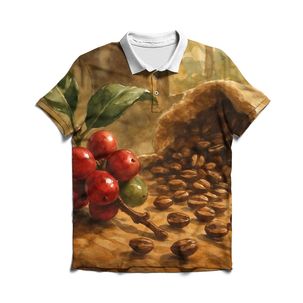 Cherry Branch Still Life designer slim fit polos