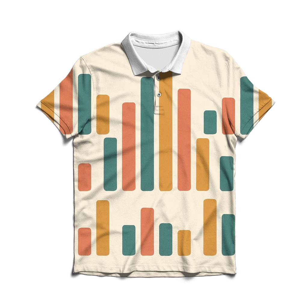 Analog Wave Bars casual sports polo shirts