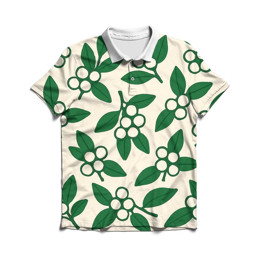 Abstract Mistletoe Geometry custom polo shirts