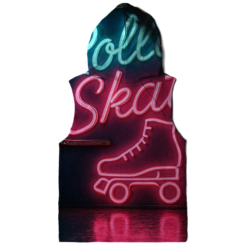 Retro Neon Roller Rink Sign embroidered hoodies