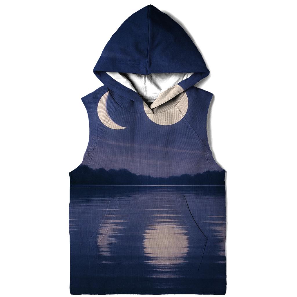 Moon Phase Reflection printed hoodies