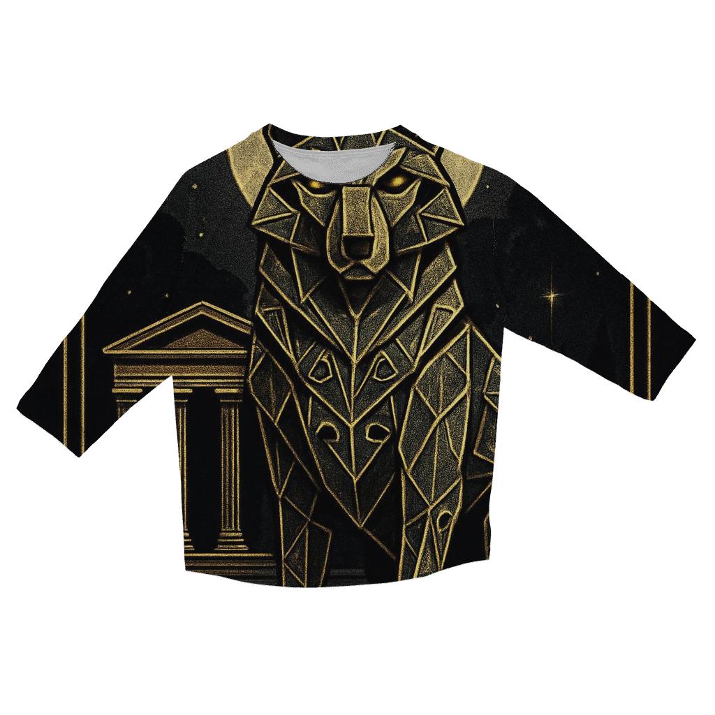 Geometric Lunar Guardian designer 3/4 sleeve blouses