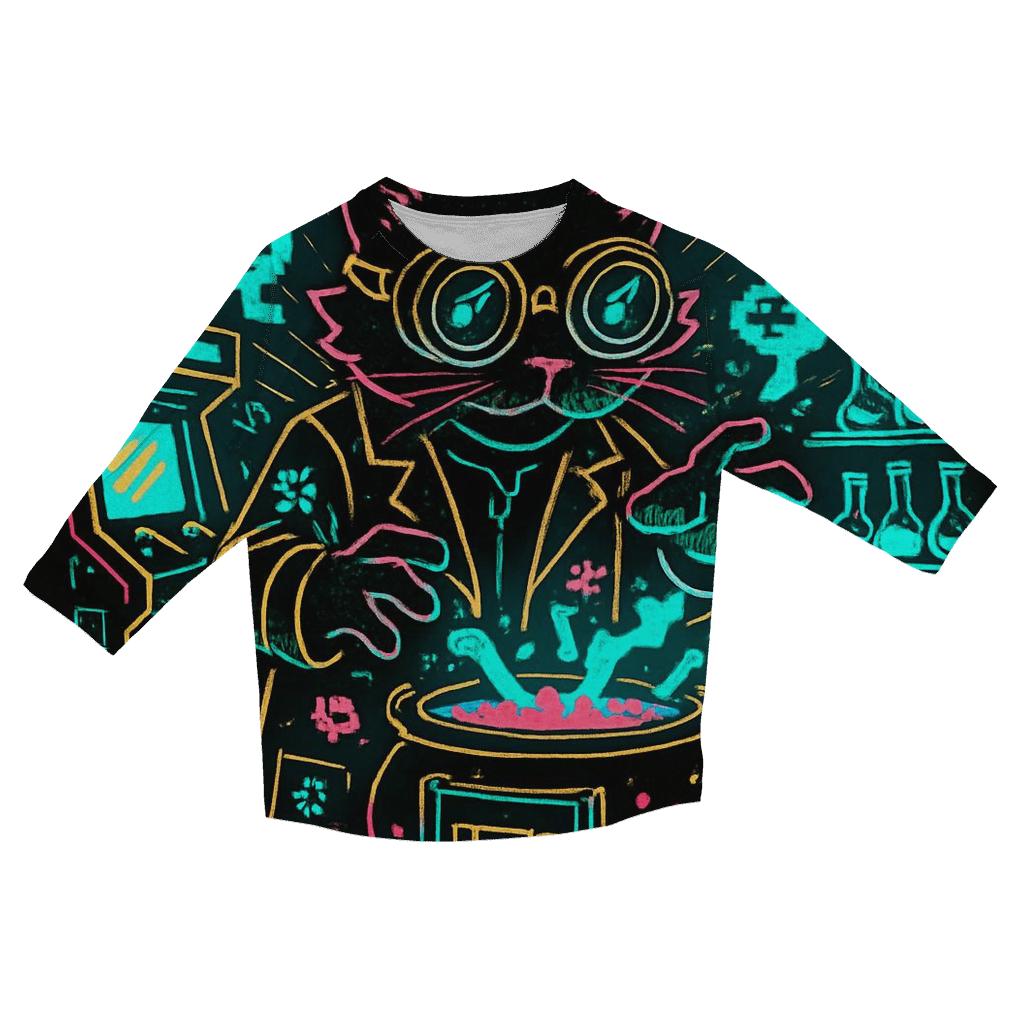 Arcade Alchemist Cat trendy 3/4 sleeve tops