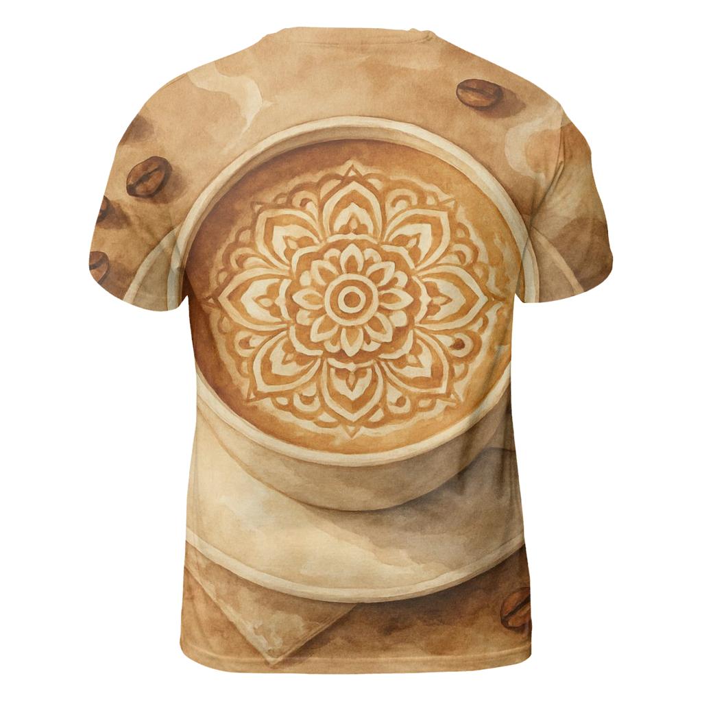 Latte Swirl Mandala vibrant all-over design tees