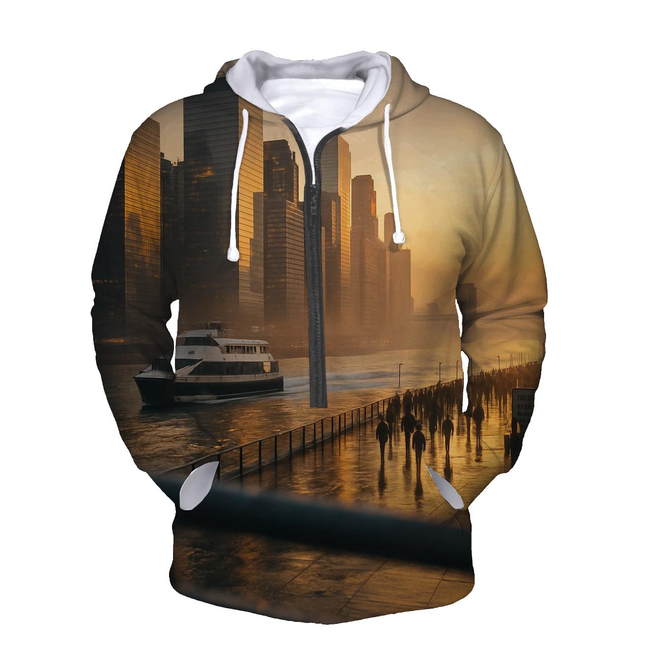 Sunrise Reflections Over Lower Manhattan pullover hoodies