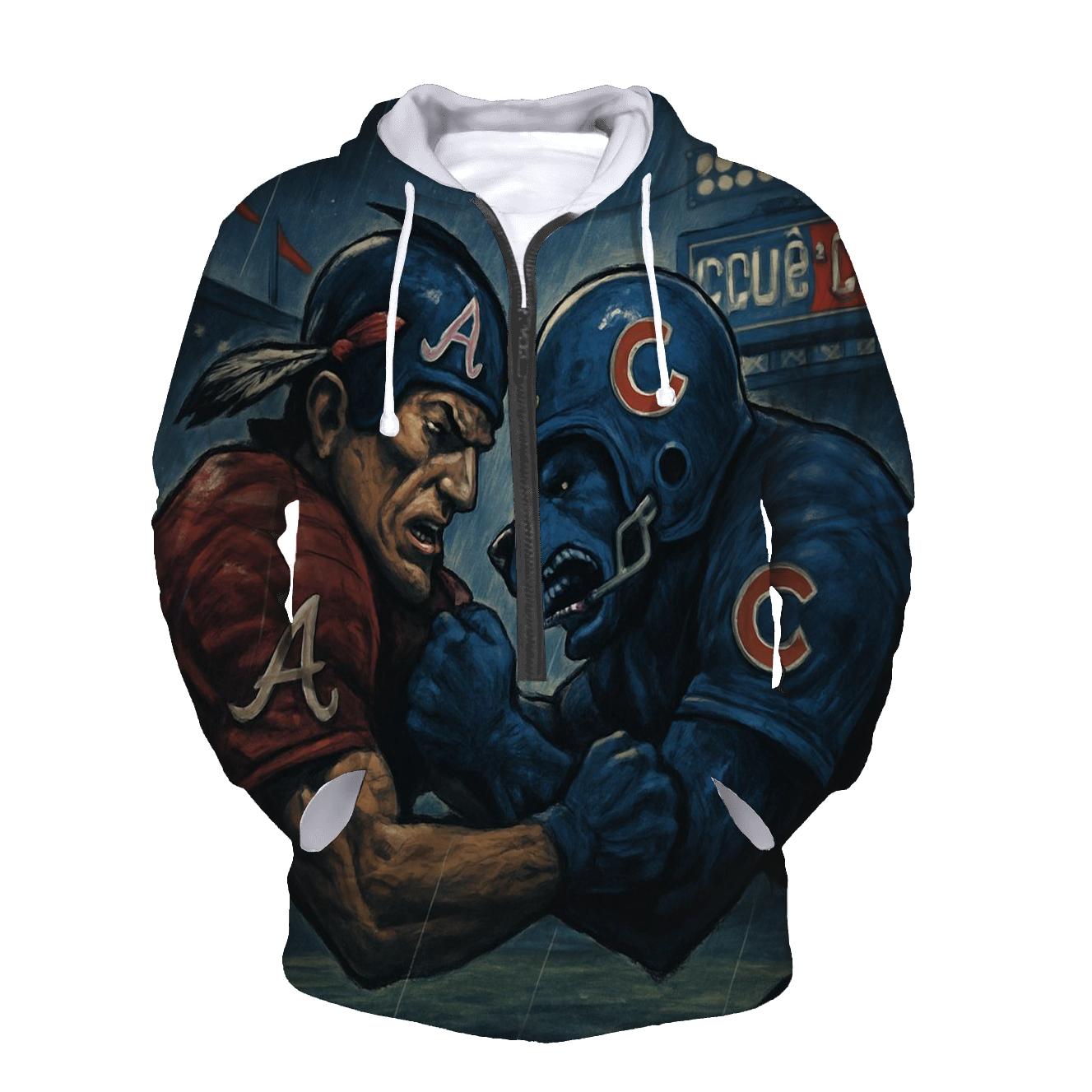 Midnight Standoff At Wrigley Field zip-up hoodies