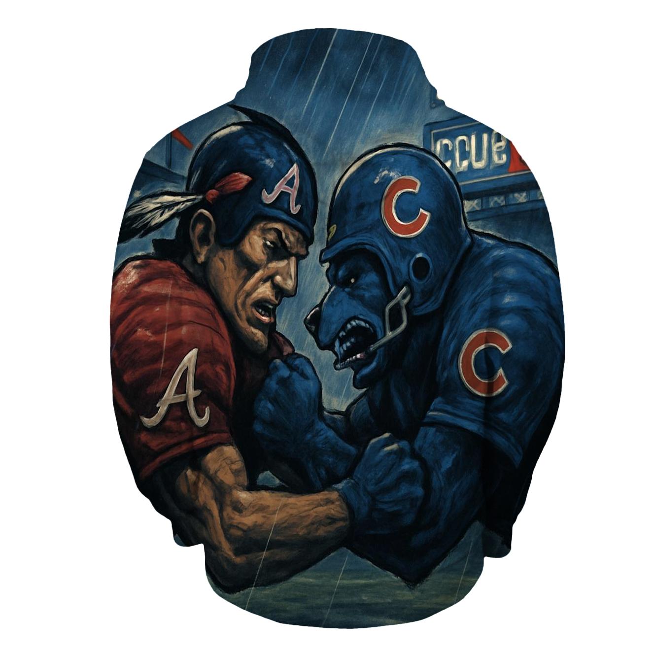Midnight Standoff At Wrigley Field zip-up hoodies