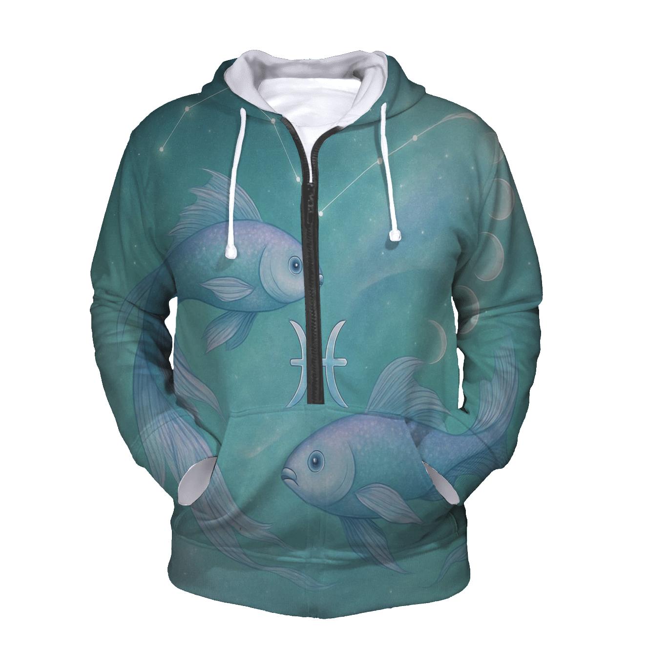 Ethereal Pisces Dual Dream Scene premium hoodies