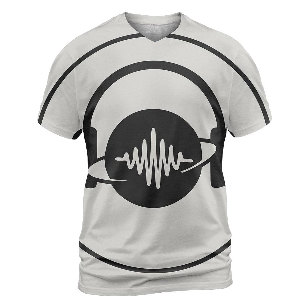 Headphone Orbit Minimal artistic all-over print tops