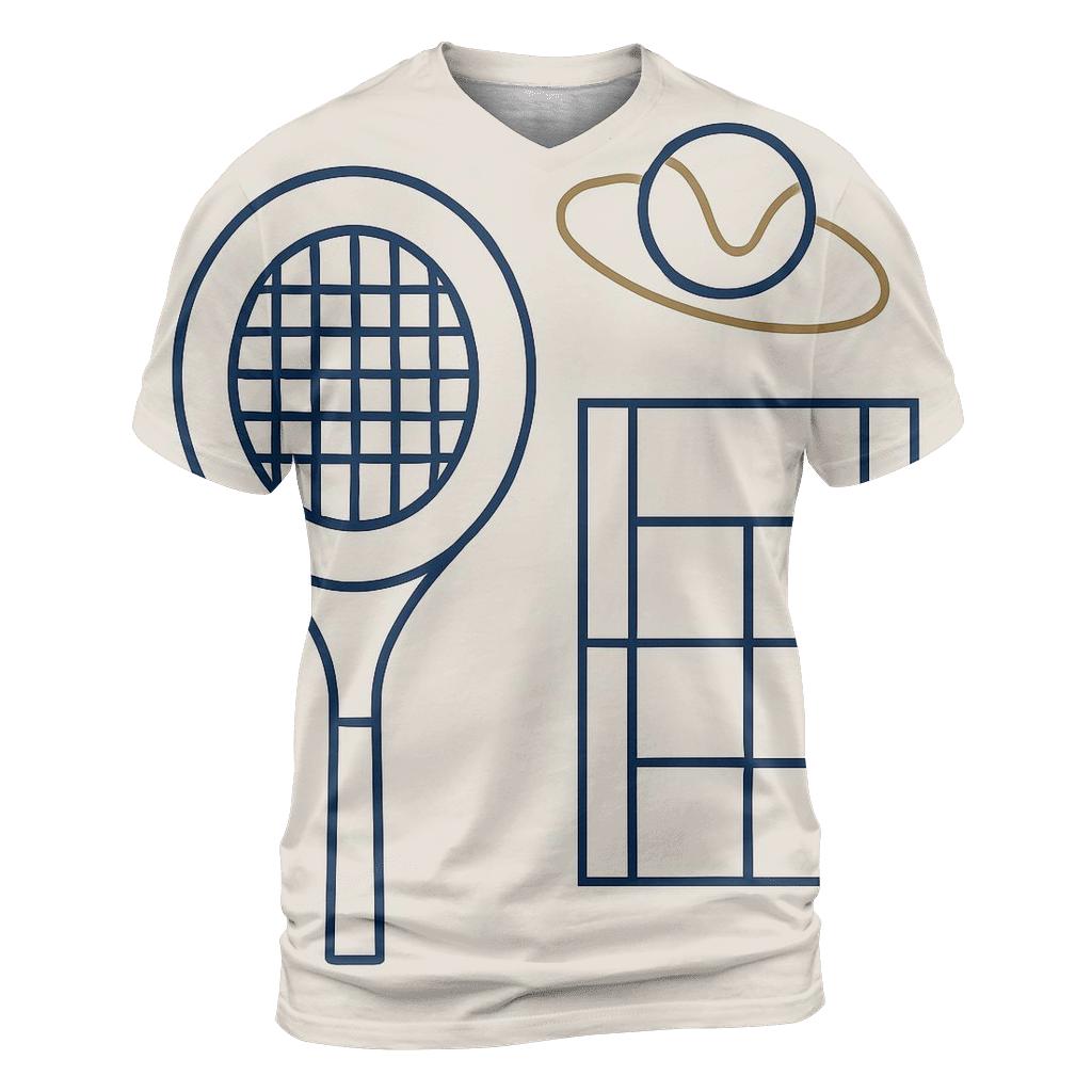Minimal Tennis Geometry unique graphic print tees