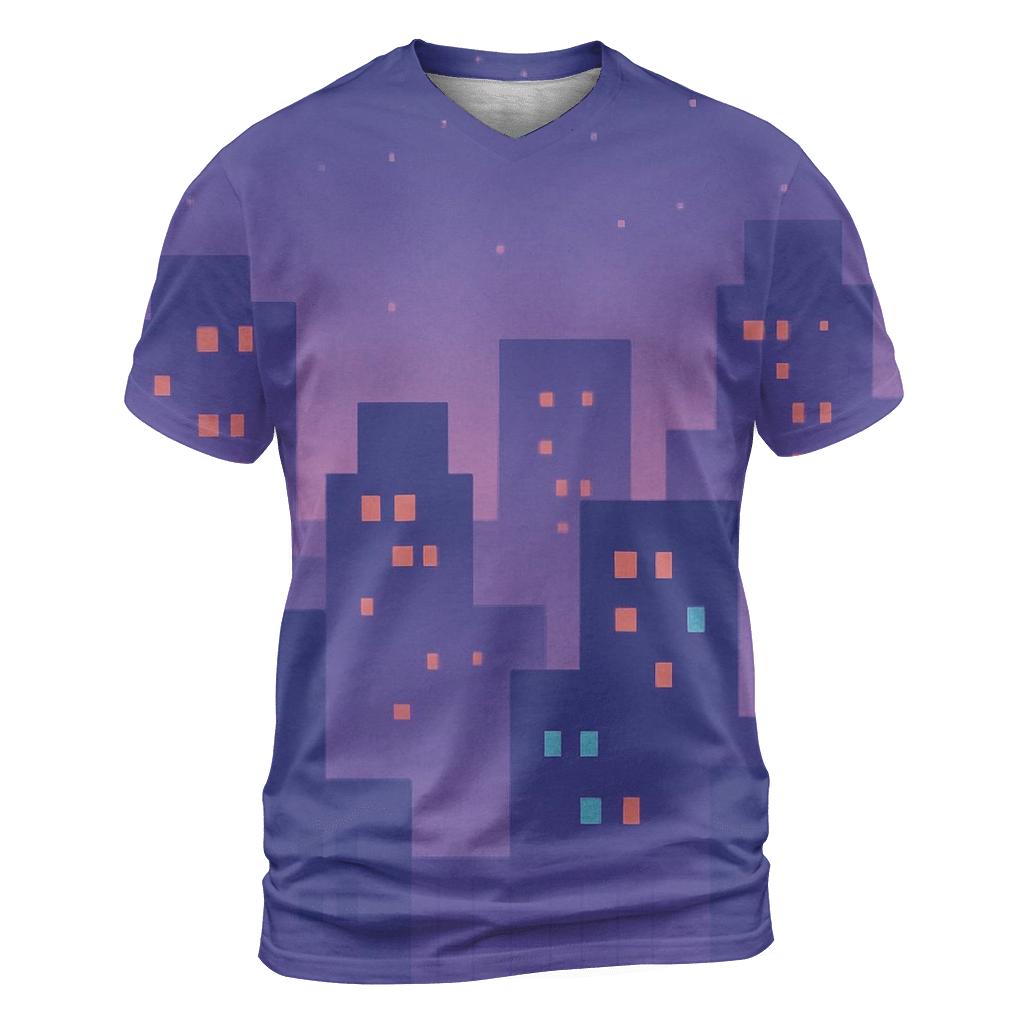 Pixel Skyline Glow personalized full print shirts