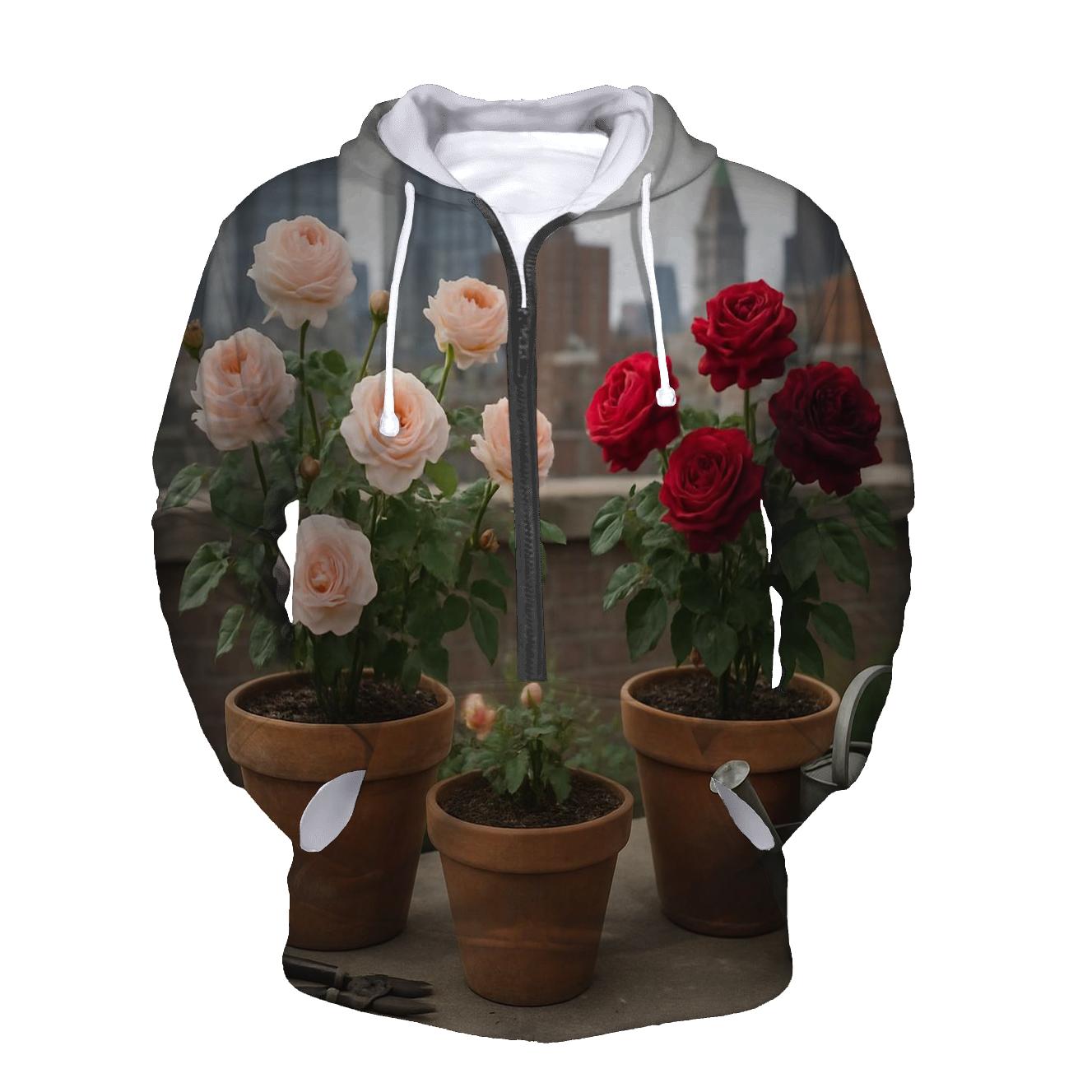 Urban Rooftop Rose Conservatory printed hoodies