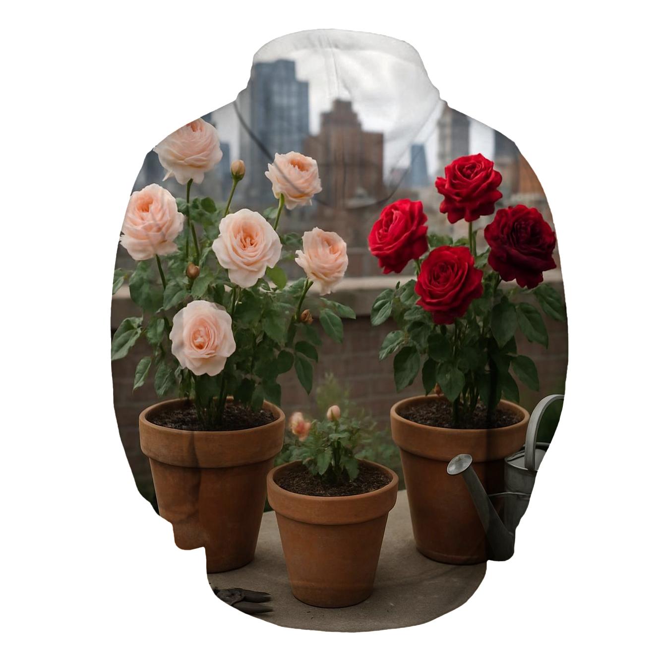 Urban Rooftop Rose Conservatory printed hoodies