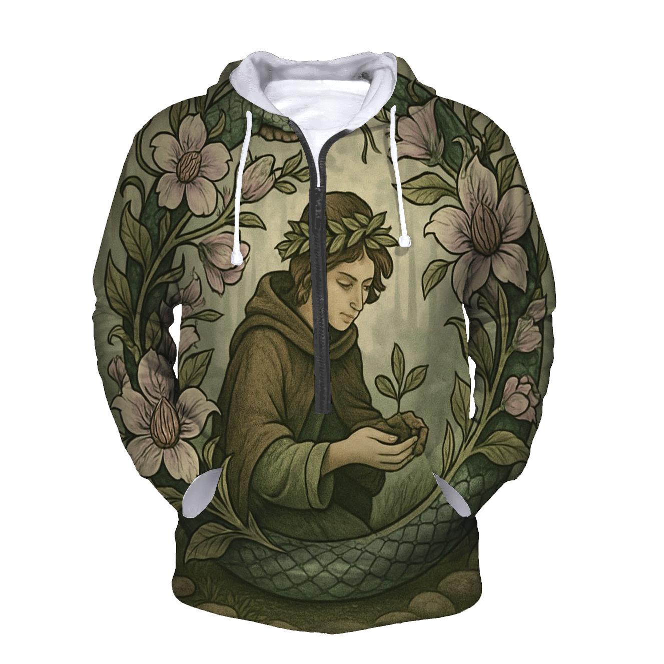 Botanical Ouroboros Grove embroidered hoodies