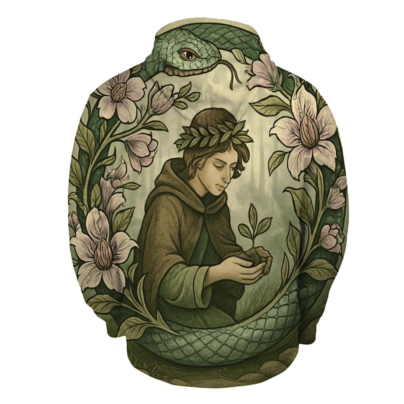 Botanical Ouroboros Grove embroidered hoodies