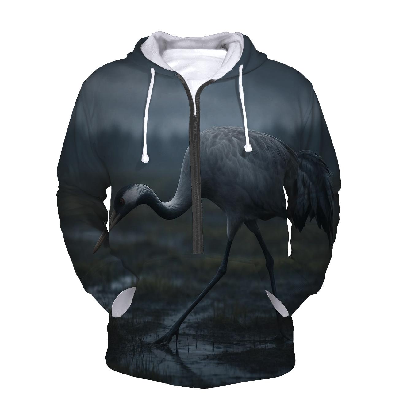 Bog Lantern Sphagnum Crane graphic hoodies