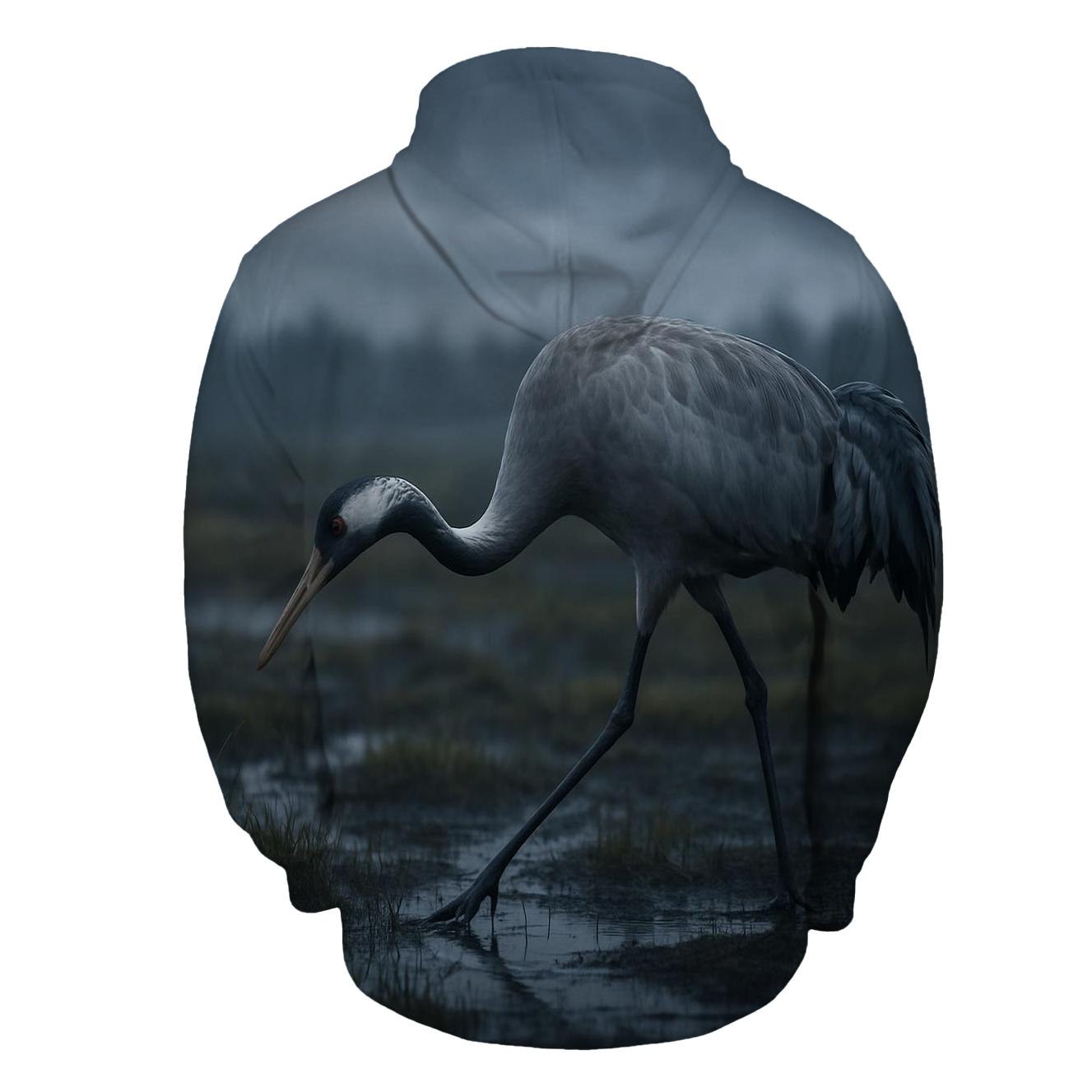 Bog Lantern Sphagnum Crane graphic hoodies