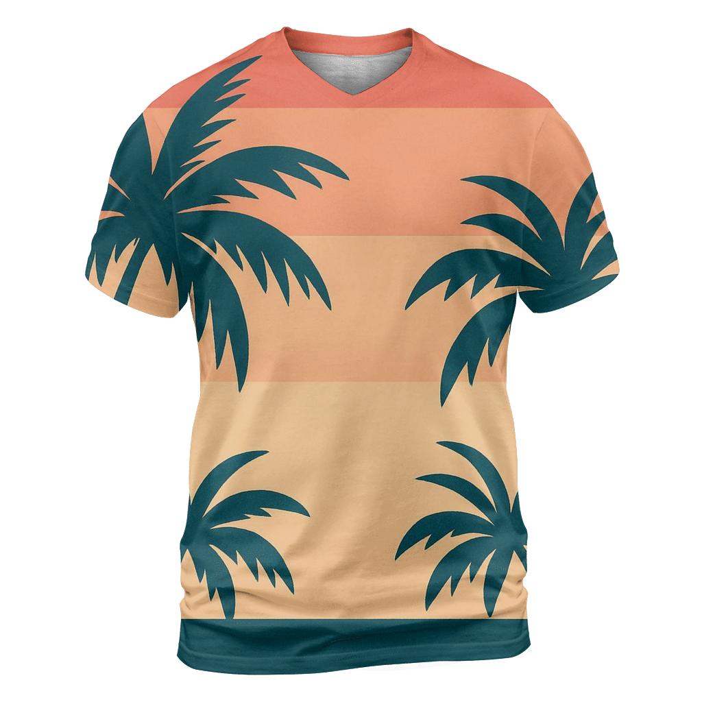 Sunset Palm Lines trendy printed shirt styles