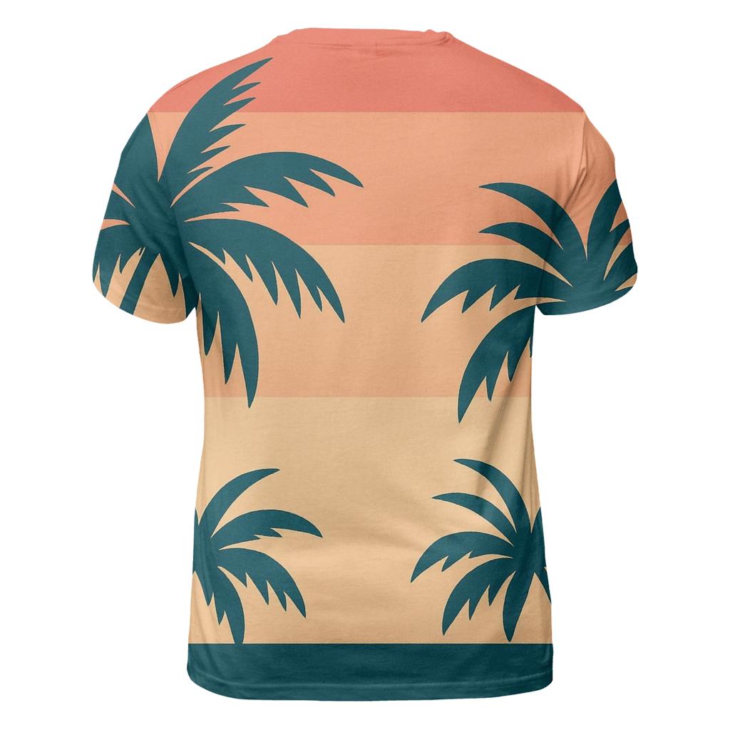 Sunset Palm Lines trendy printed shirt styles