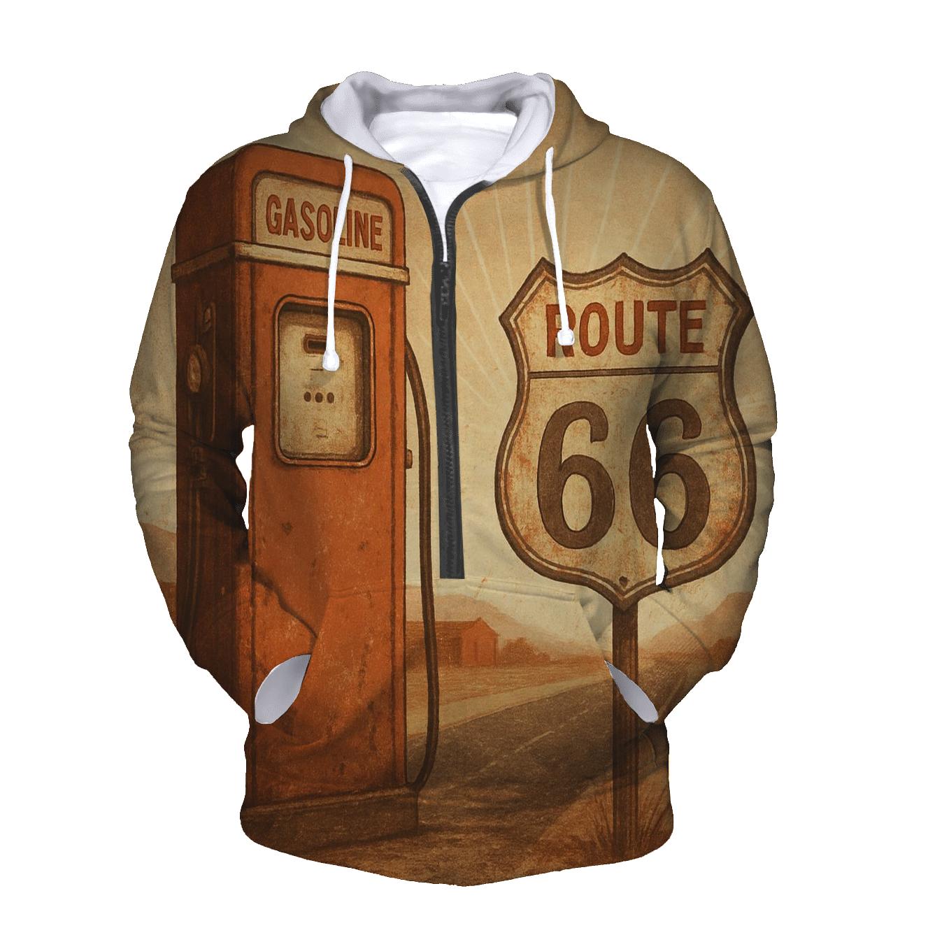 Burnt Orange Route Sixty Six Poster hoodie styles