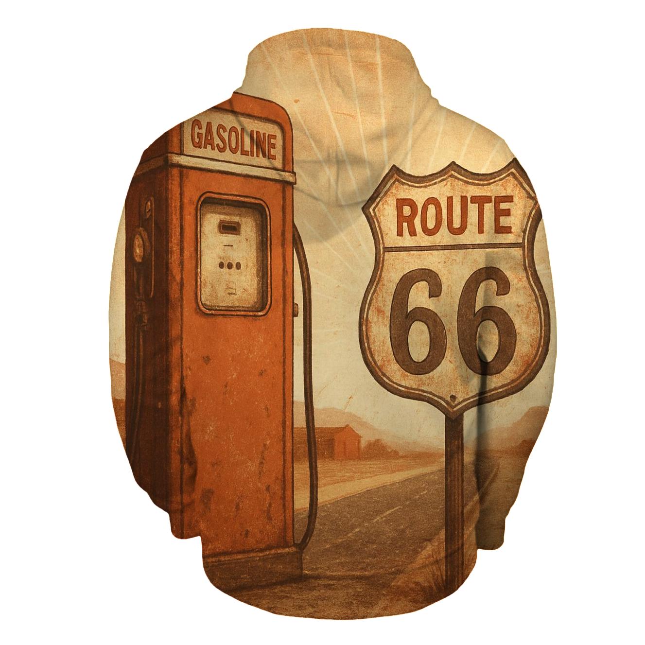 Burnt Orange Route Sixty Six Poster hoodie styles