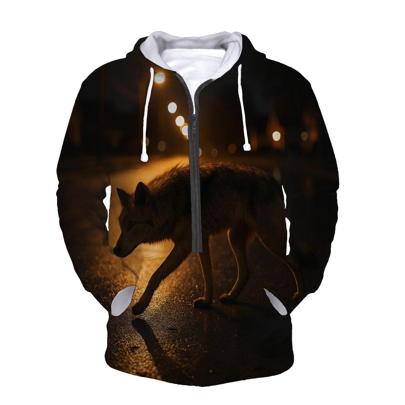 Urban Edge Lone Wolf Crossing embroidered hoodies