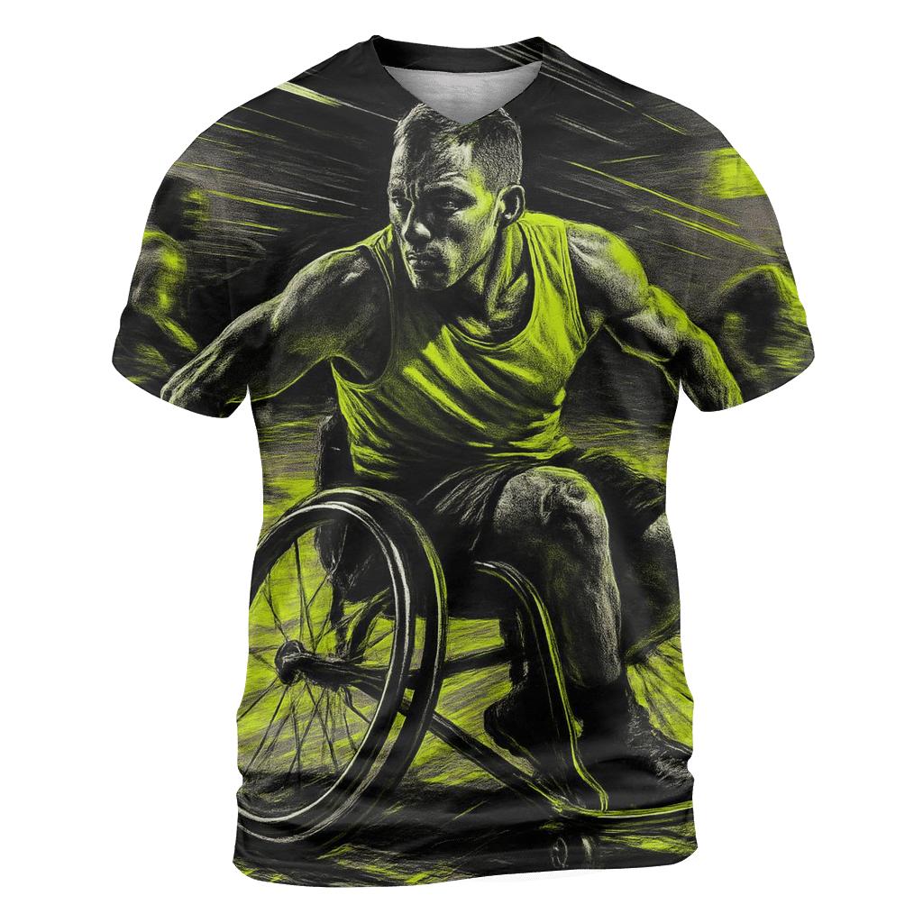 Adaptive Wheelchair Rugby Action creative print fashion shirts