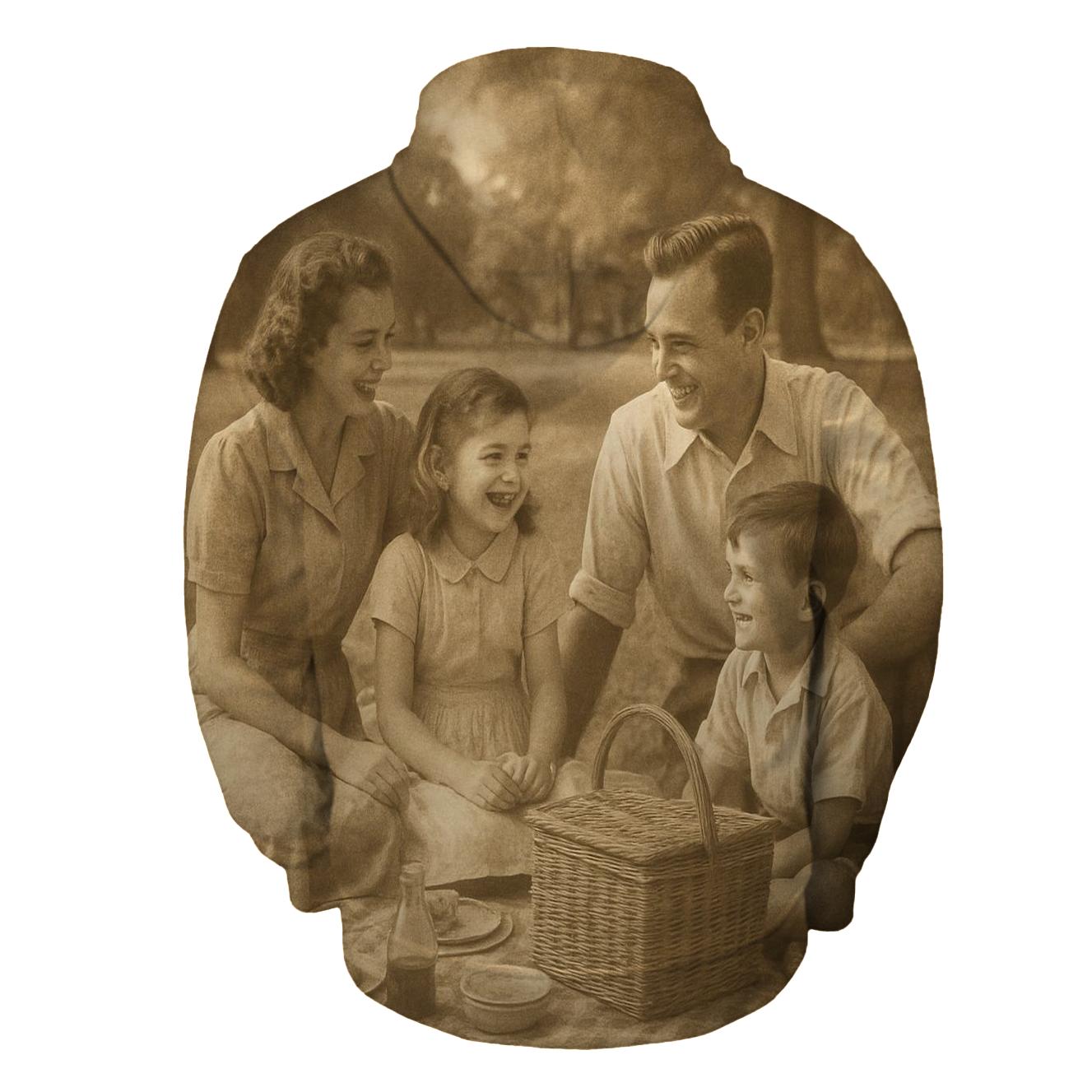 Sepia Family Picnic Photograph custom hoodies
