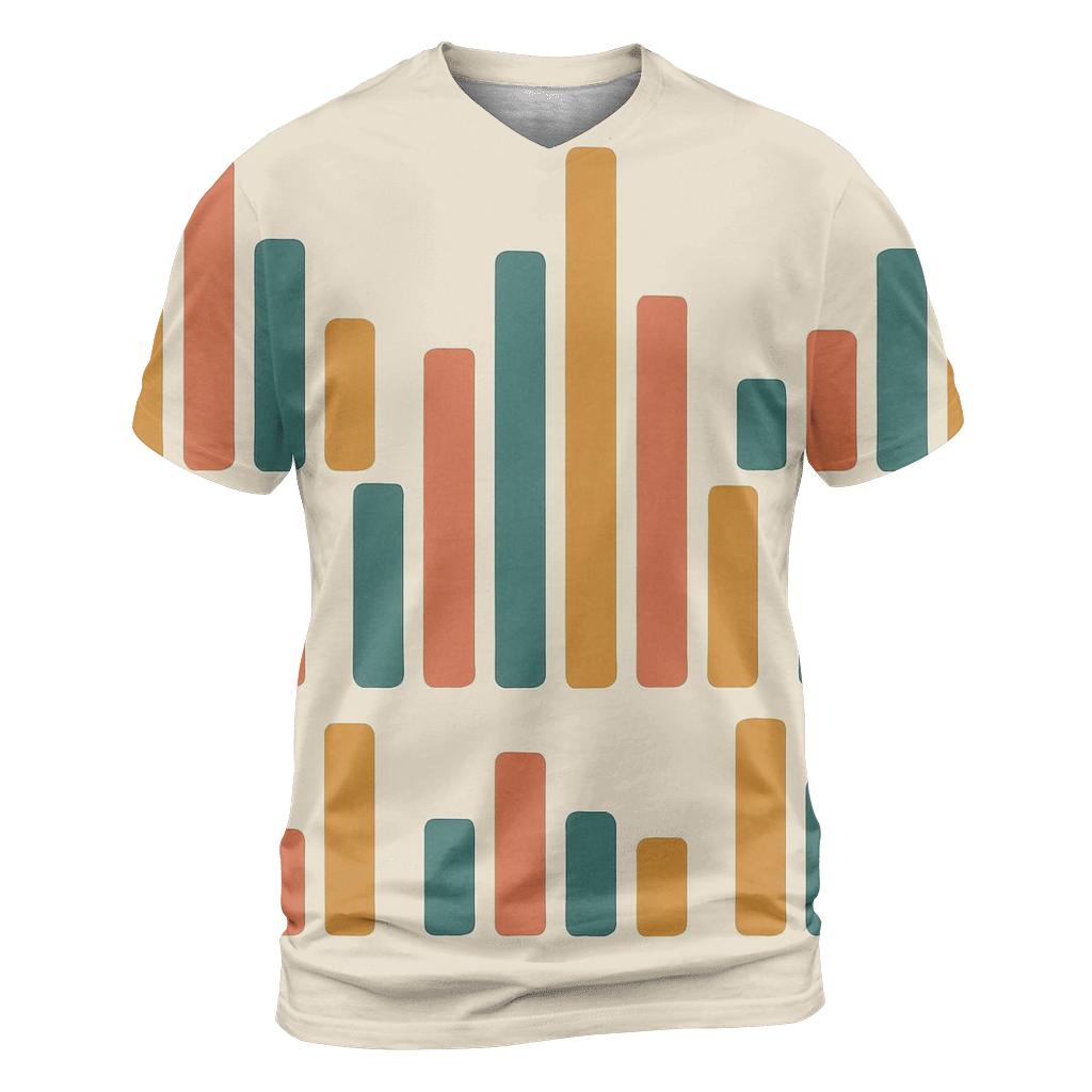 Analog Wave Bars unique graphic print tees