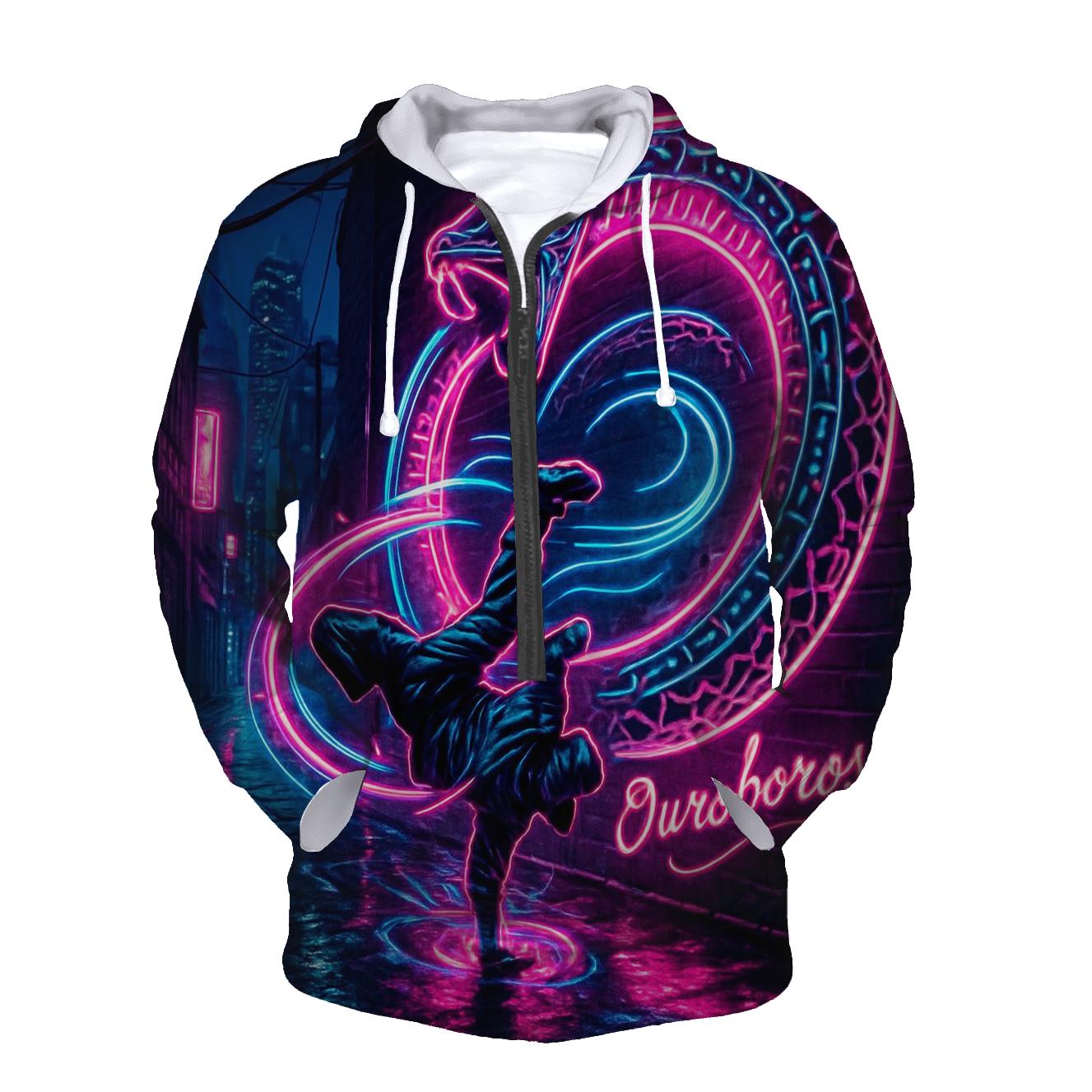 Neon Ouroboros Alley pullover hoodies