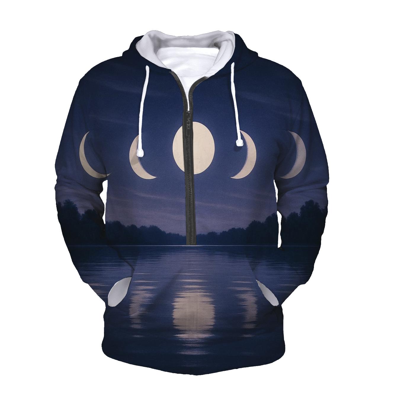 Moon Phase Reflection heavyweight hoodies