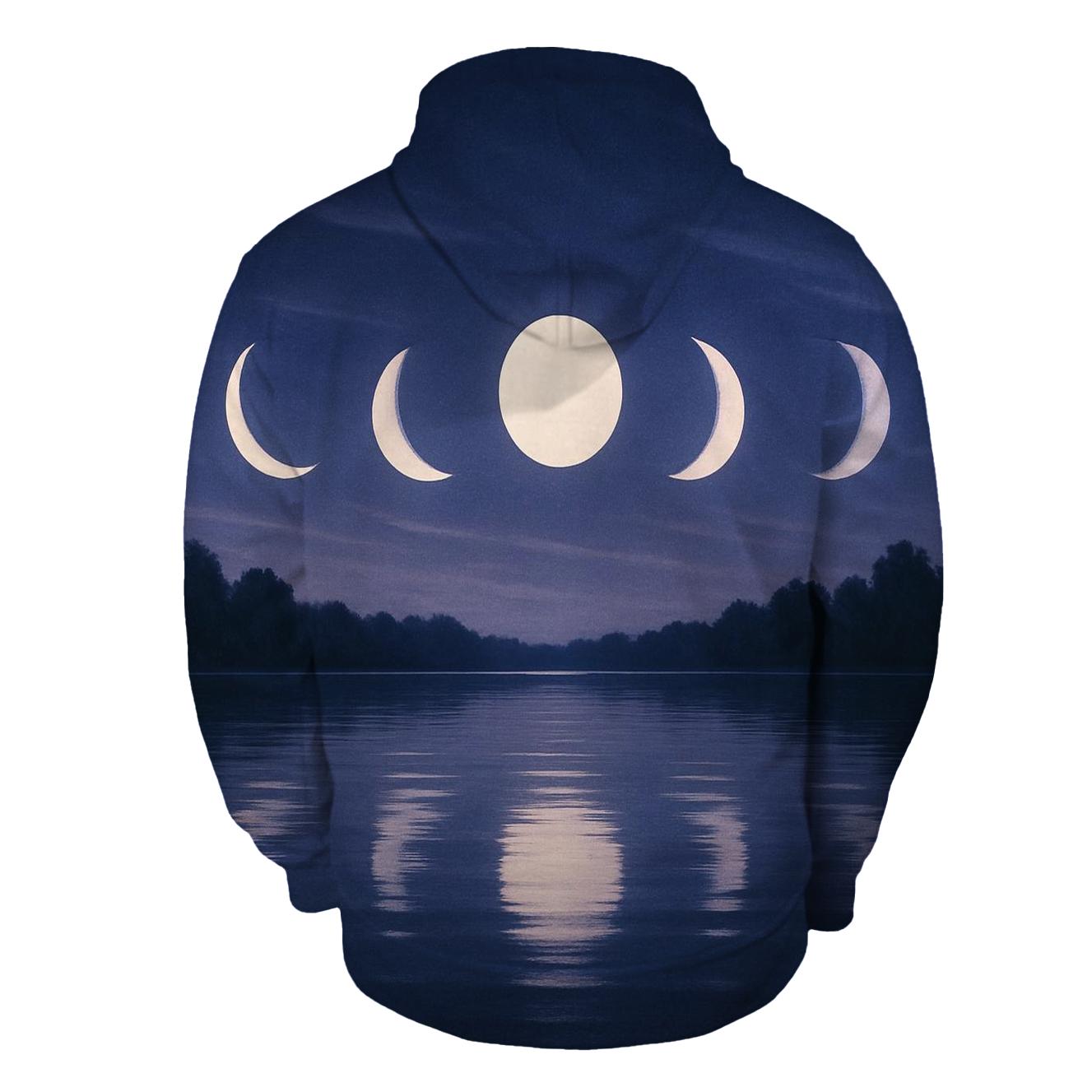 Moon Phase Reflection heavyweight hoodies