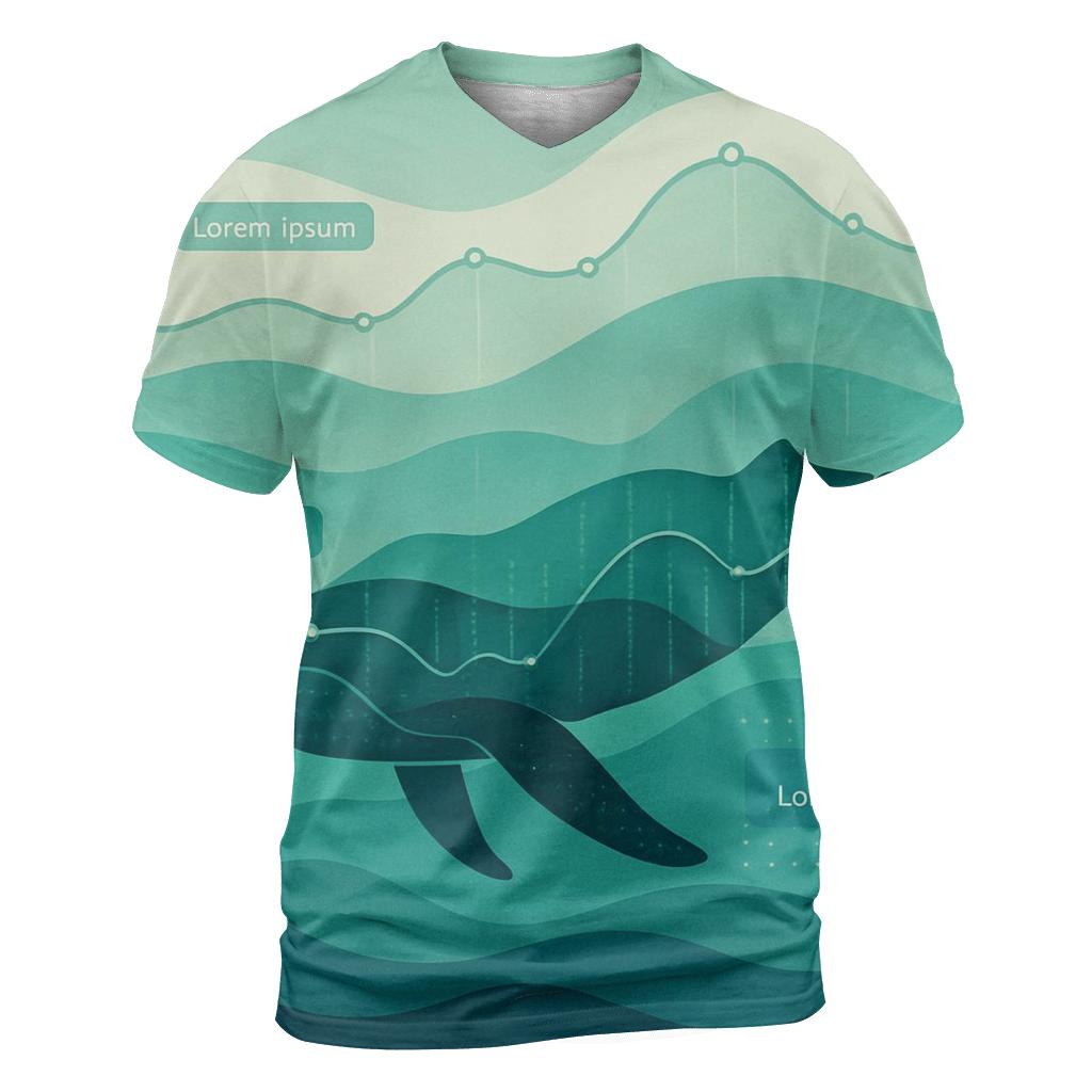 Oceanic Data Wave vibrant all-over design tees