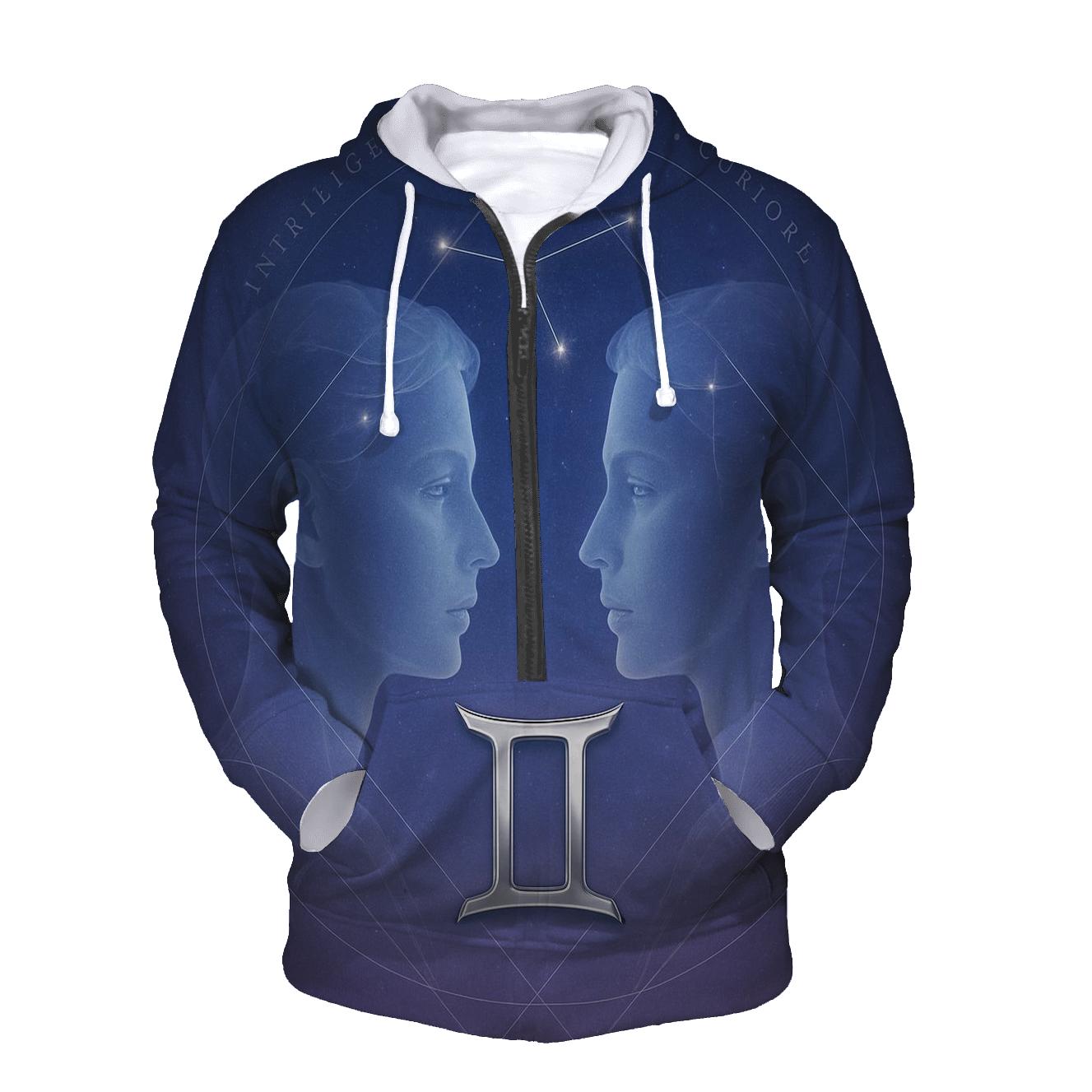 Gemini Twin Nebula Portraits custom hoodies