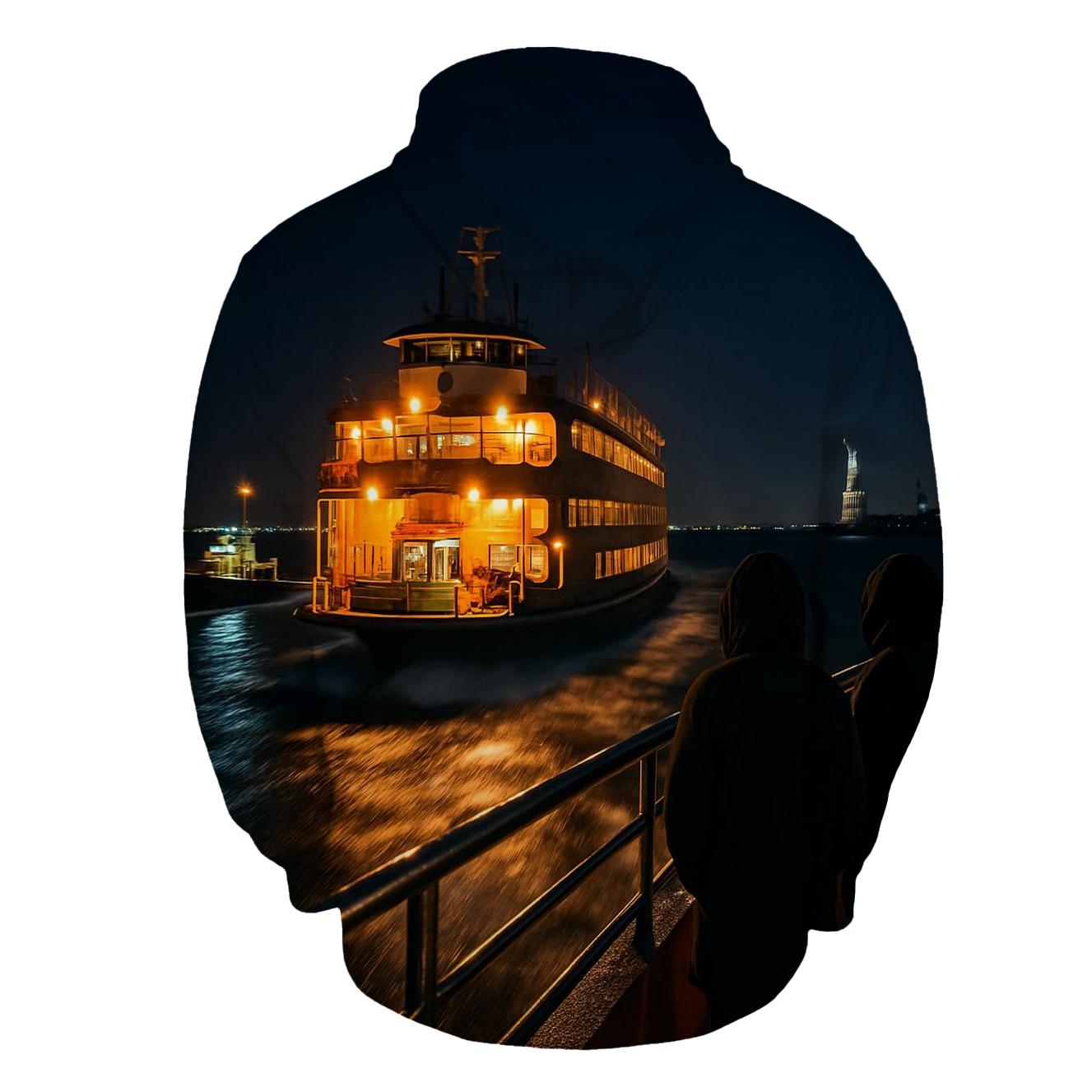 Nocturnal Ferry Approach To Lower Harbor custom hoodies