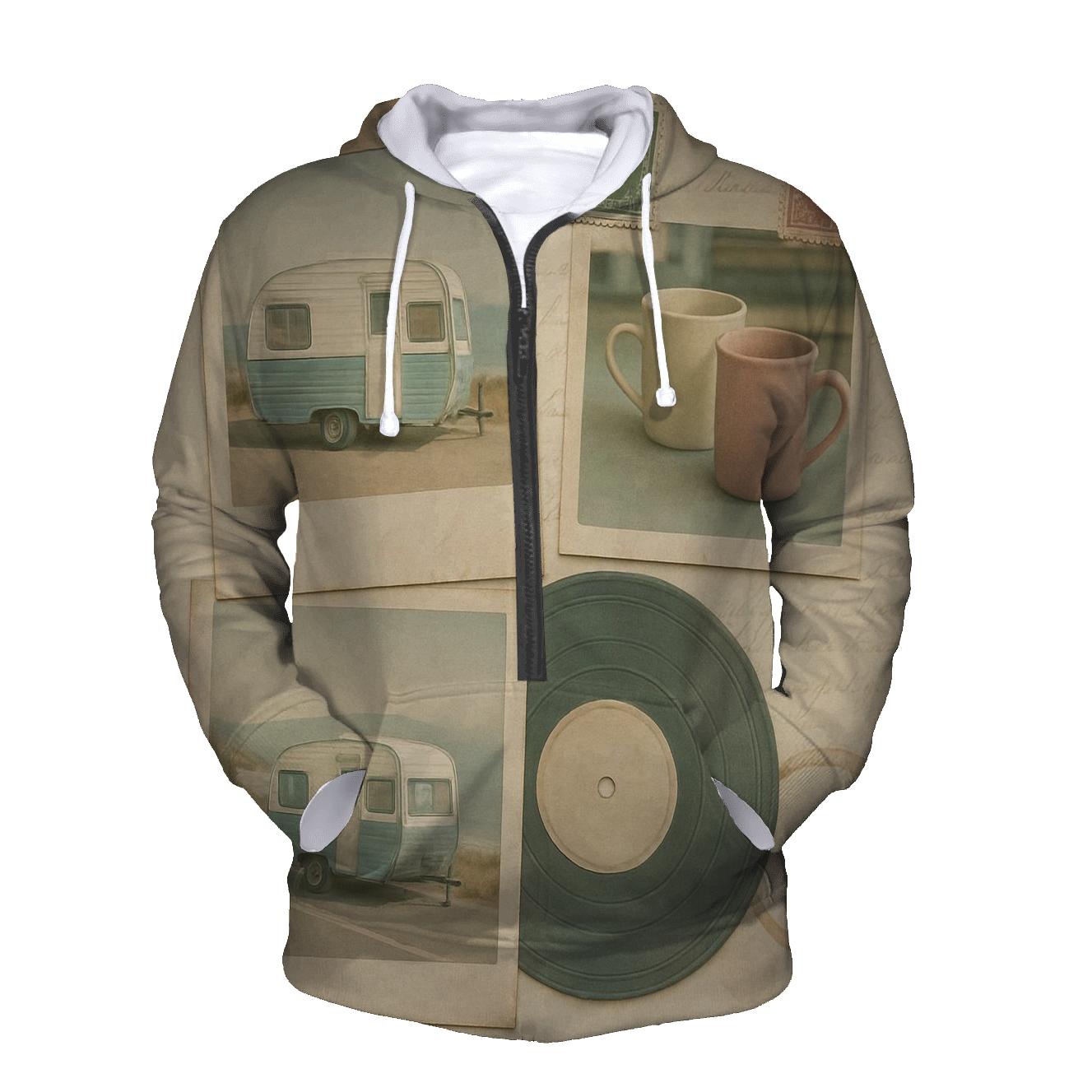 Polaroid Roadtrip Collage zip-up hoodies