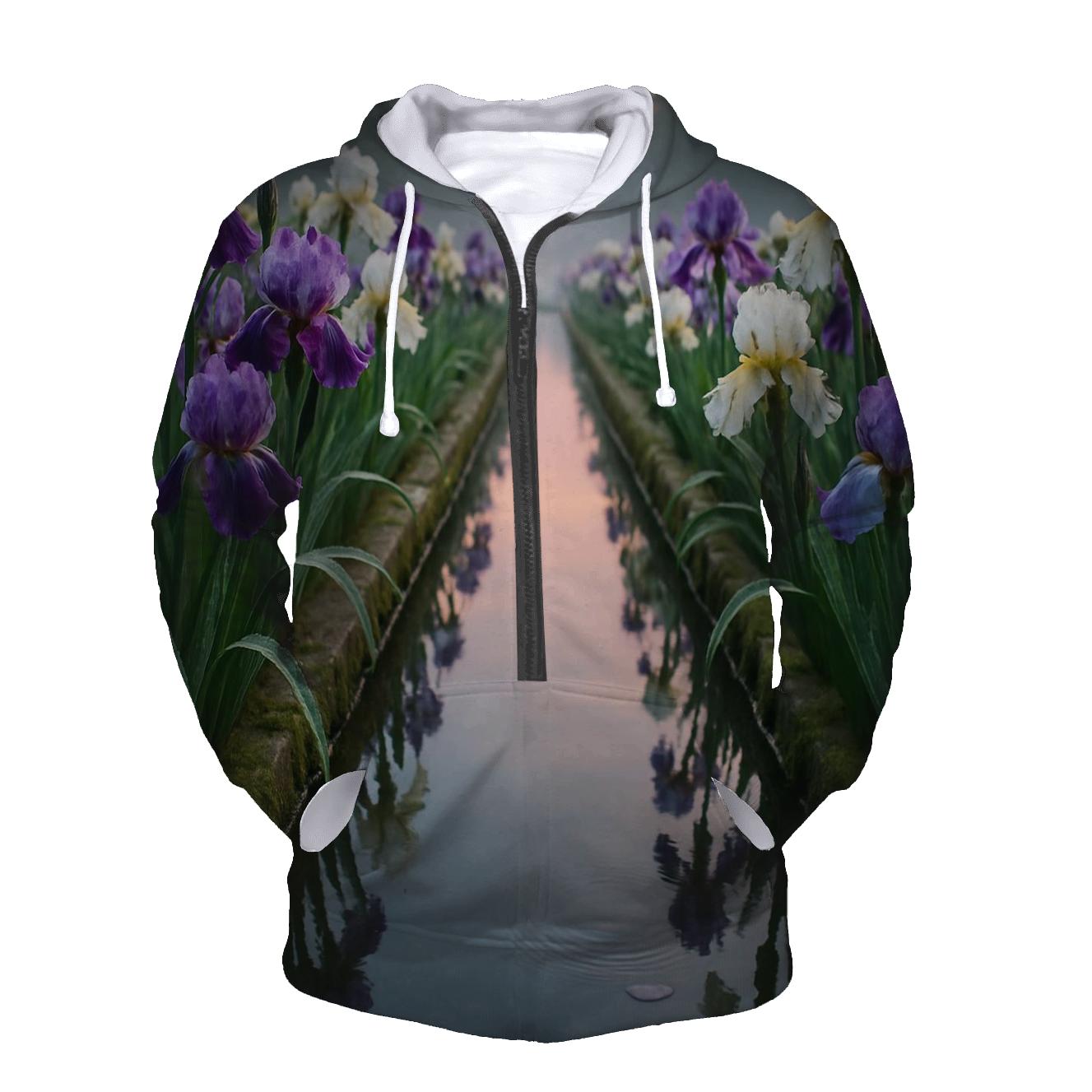 Iris Reflection Canal Garden premium hoodies