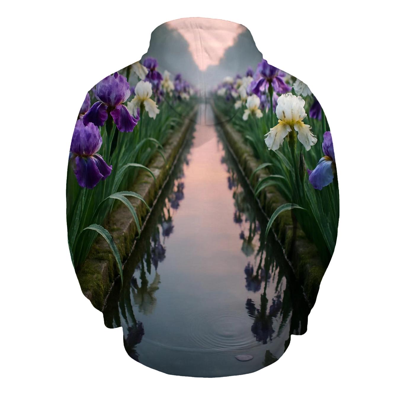 Iris Reflection Canal Garden premium hoodies