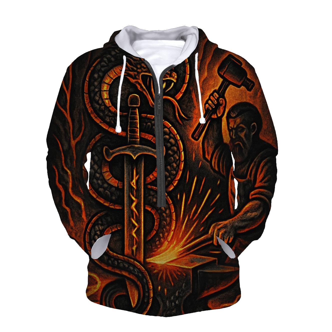 Volcanic Ouroboros Forgeborn printed hoodies