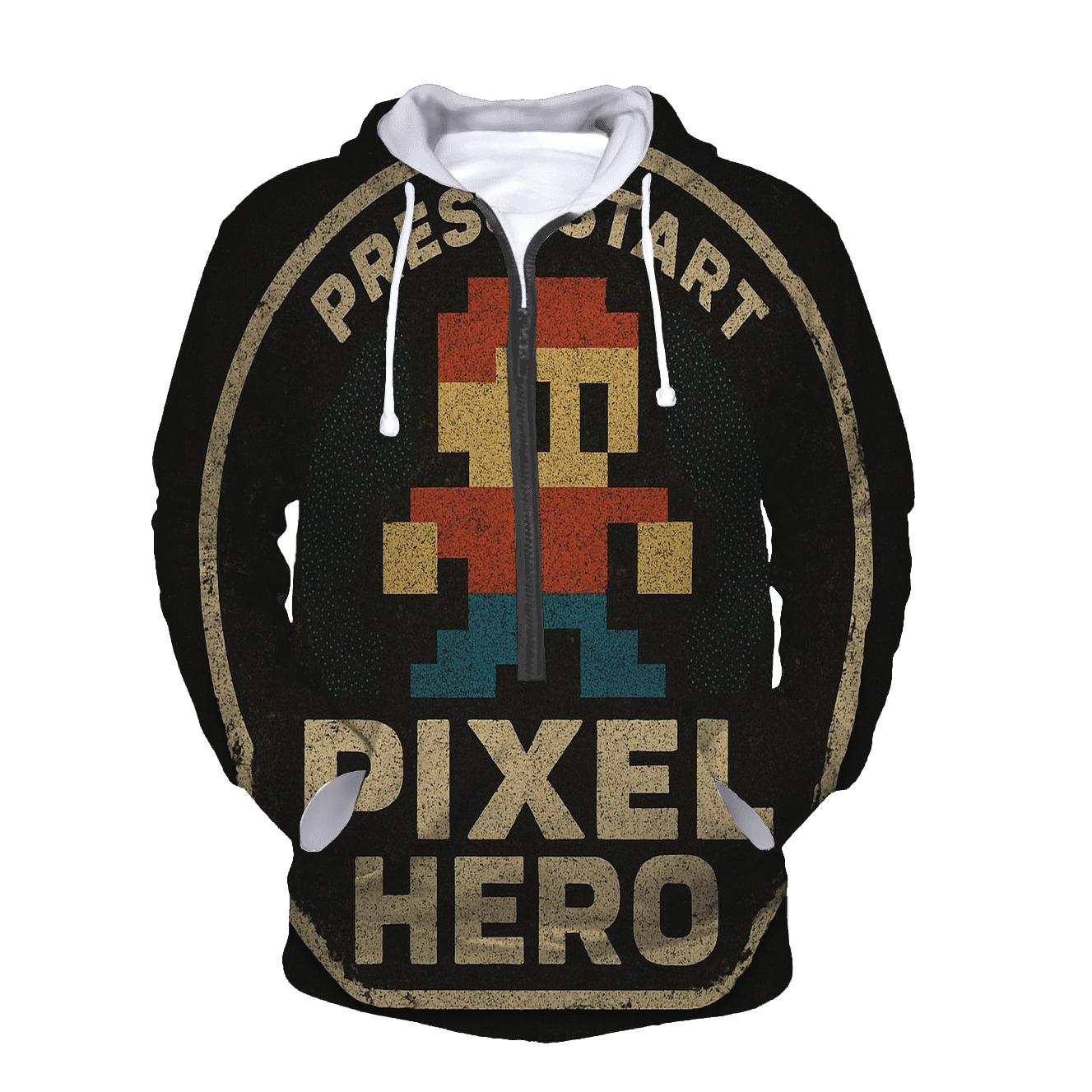 Vintage Arcade Pixel Badge pullover hoodies